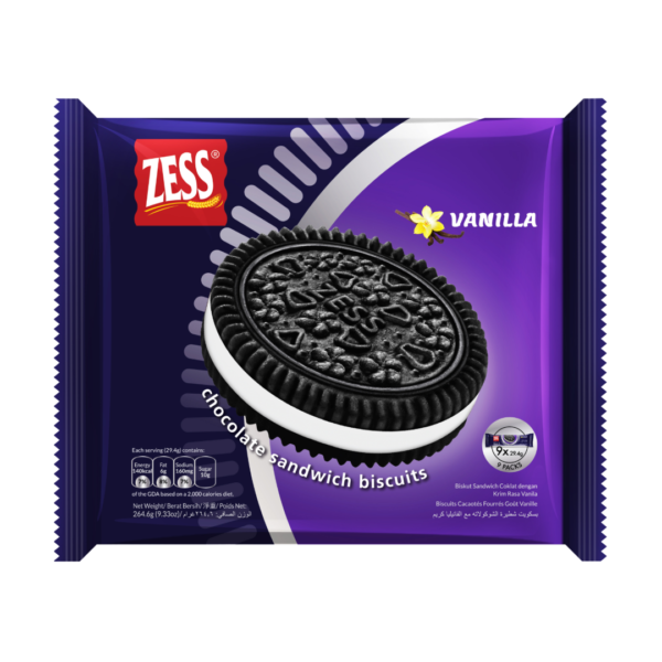 Zess Chocolate Sandwich Biscuits Vanilla 264.6g